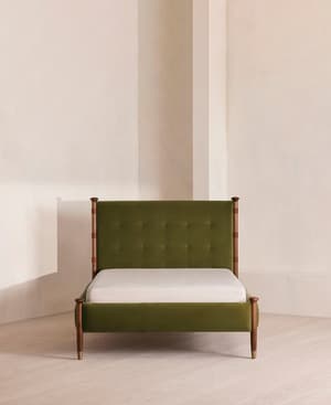Paolo Bed - Queen - Velvet - Olive - US - Hover Image