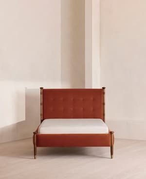 Paolo Bed - Queen - Velvet - Rust - US - Hover Image
