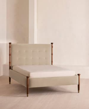 Paolo Bed - Full - Velvet - Oyster - US - Listing Image