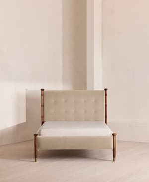 Paolo Bed - Full - Velvet - Oyster - US - Hover Image