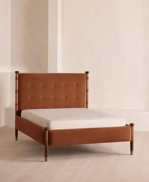Paolo Bed - Double - Velvet - Cinnamon - UK - Listing Image