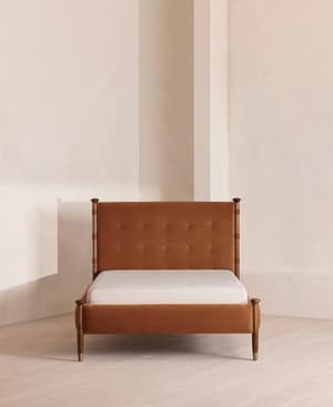 Paolo Bed - Full - Velvet - Cinnamon - US - Hover Image