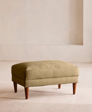 Reya Ottoman - Linen - Wheat - Listing Image
