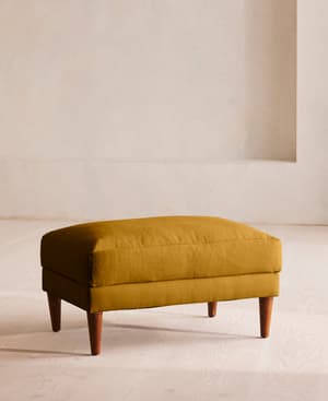Reya Ottoman - Linen - Turmeric - US - Listing Image