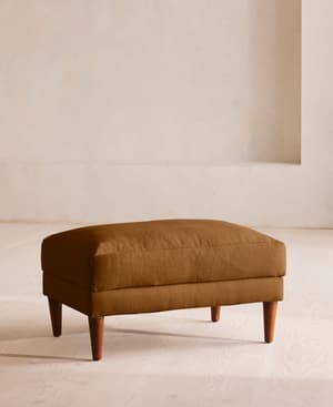 Reya Ottoman - Linen - Terracotta - UK - Listing Image