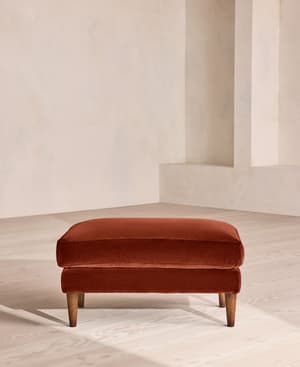 Reya Ottoman Velvet - Rust - Hover Image