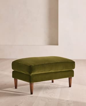 Reya Ottoman - Velvet - Olive - US - Listing Image