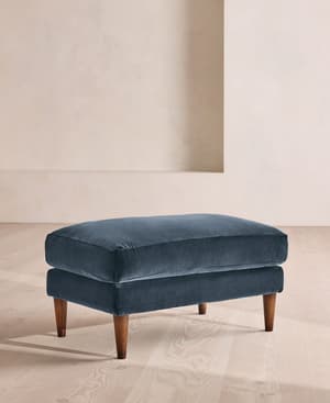 Reya Ottoman - Velvet - Grey Blue - Listing Image