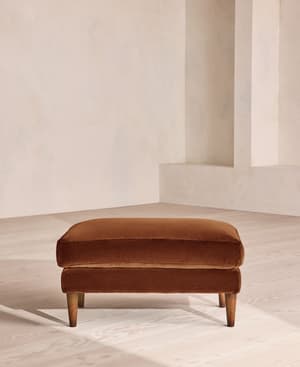 Reya Ottoman - Velvet - Cinnamon - UK - Hover Image