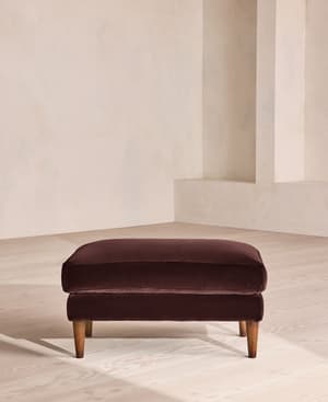 Reya Ottoman - Velvet - Aubergine - US - Hover Image