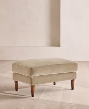 Reya Ottoman - Velvet - Oyster - UK - Listing Image