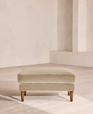 Reya Ottoman - Velvet - Oyster - UK - Hover Image