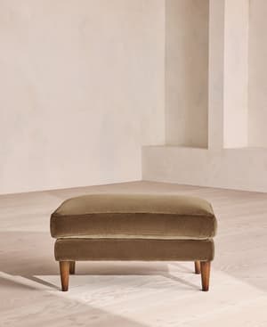 Reya Ottoman - Velvet - Truffle - US - Hover Image