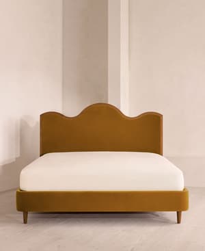 Aubrey Bed - King - Velvet - Mustard - Hover Image