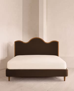 Aubrey Bed - King - Velvet - Chocolate - Hover Image