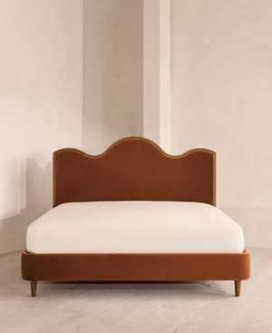 Aubrey Bed - King - Velvet - Cinnamon - UK - Hover Image