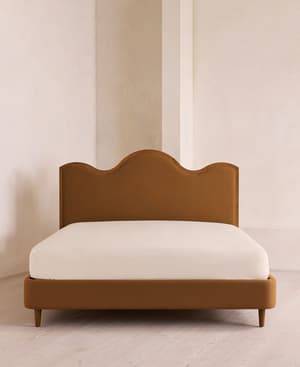 Aubrey Bed - King - Linen - Terracotta - UK - Hover Image