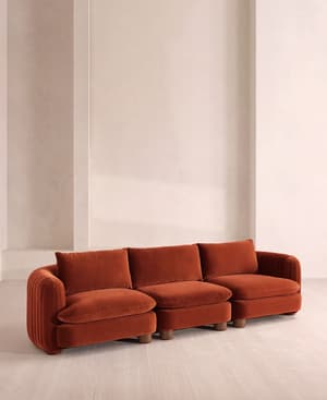 Vivienne Modular Sofa - Four Seater - Velvet Rust - Hover Image
