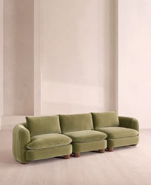 Vivienne Sectional Sofa - Four Seater - Velvet Lichen - US - Hover Image