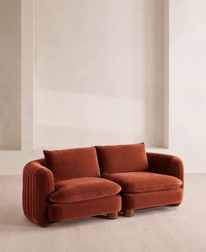 Vivienne Deeper Sit Modular Sofa - Three Seater - Velvet Rust UK - Hover Image