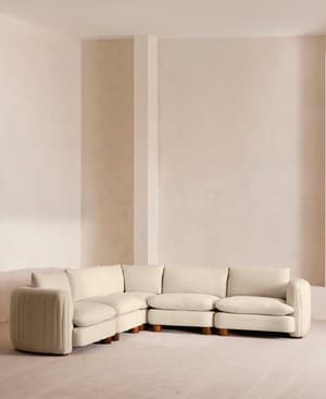 Vivienne Deeper Sit Sectional Sofa - Corner Sofa - Linen - Bisque - US - Hover Image