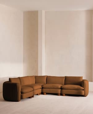 Vivienne Deeper Sit Modular Sofa - Corner Sofa - Linen - Terracotta - UK - Hover Image