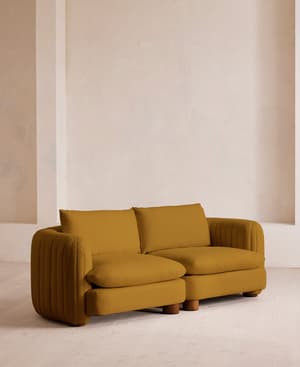 Vivienne Deeper Sit Modular Sofa - Three Seater - Linen - Turmeric - UK - Hover Image