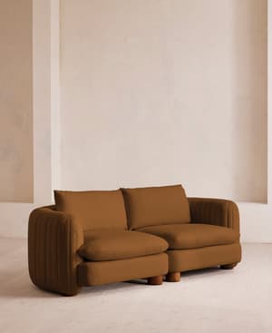 Vivienne Modular Sofa - Three Seater - Linen - Terracotta - UK - Hover Image