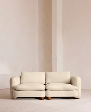 Vivienne Sectional Sofa - Three Seater - Linen - Bisque - US - Listing Image