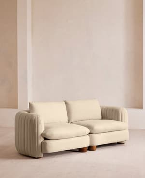 Vivienne Sectional Sofa - Three Seater - Linen - Bisque - US - Hover Image