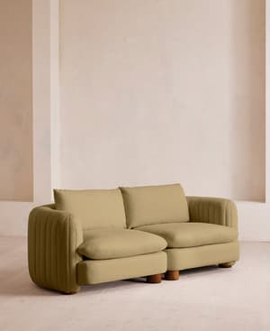 Vivienne Modular Sofa - Three Seater - Linen - Wheat - Hover Image