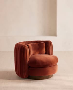 Vivienne Armchair - Velvet - Rust - Listing Image