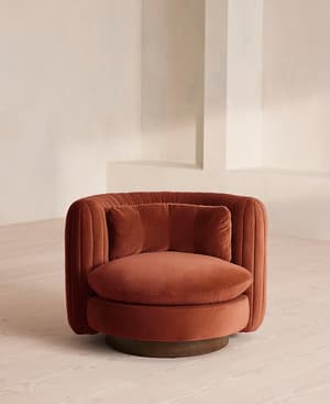 Vivienne Armchair - Velvet - Rust - US - Hover Image