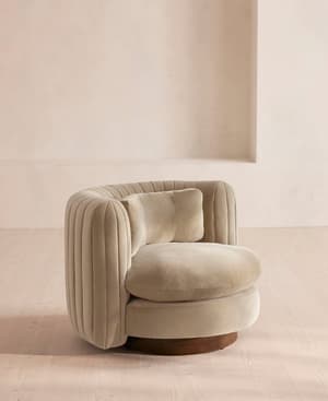 Vivienne Armchair - Velvet - Oyster - US - Listing Image