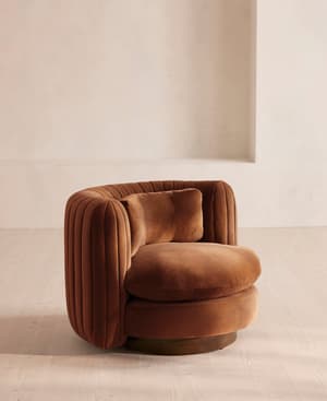 Vivienne Armchair - Velvet - Cinnamon - UK - Listing Image