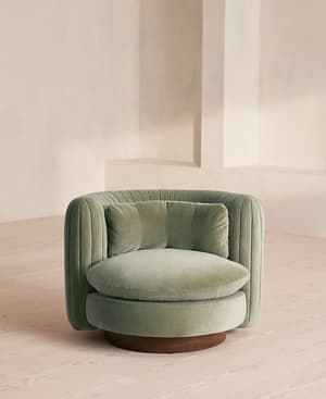 Vivienne Armchair - Velvet - Seafoam - UK - Hover Image