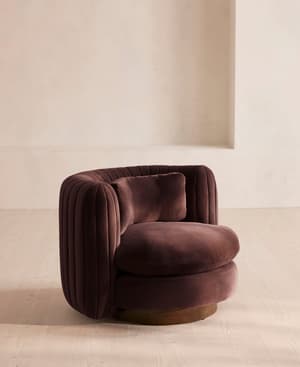 Vivienne Armchair - Velvet - Aubergine - UK - Listing Image