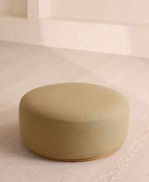 Aline Ottoman - Linen - Wheat - Hover Image