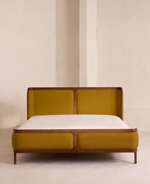 Belsa Bed - King - Linen - Turmeric - UK - Hover Image