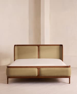 Belsa Bed - Queen - Linen - Wheat - US - Hover Image