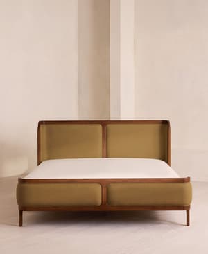 Belsa Bed - Queen - Linen - Ochre - US - Hover Image