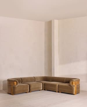 Caleb Modular Sofa - Corner Sofa - Velvet - Truffle - Dark Burl - UK - Listing Image