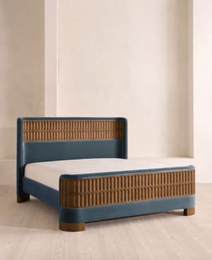 Devon Bed - Queen - Velvet - Grey Blue - US - Listing Image