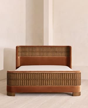 Devon Bed - King - Velvet - Cinnamon - UK - Hover Image