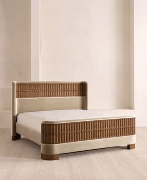 Devon Bed - Queen - Velvet - Oyster - US - Listing Image