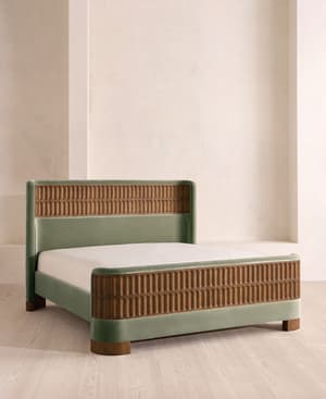 Devon Bed - King - Velvet - Seafoam - UK - Listing Image