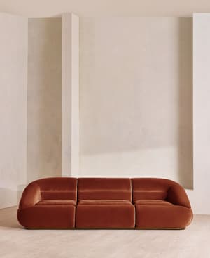 Edison Modular Sofa - Four Seater - Velvet - Rust UK - Listing Image