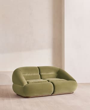 Edison Modular Sofa - Three Seater - Velvet - Lichen UK - Hover Image