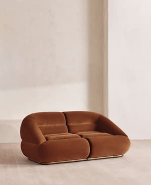 Edison Modular Sofa - Three Seater - Velvet - Cinnamon UK - Hover Image