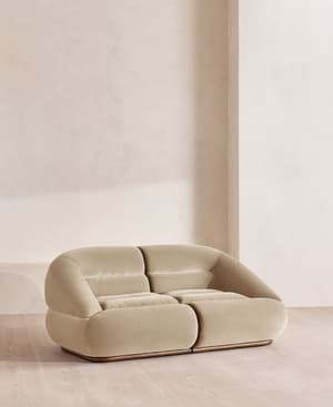 Edison Sectional Sofa - Three Seater - Velvet - Oyster US - Hover Image